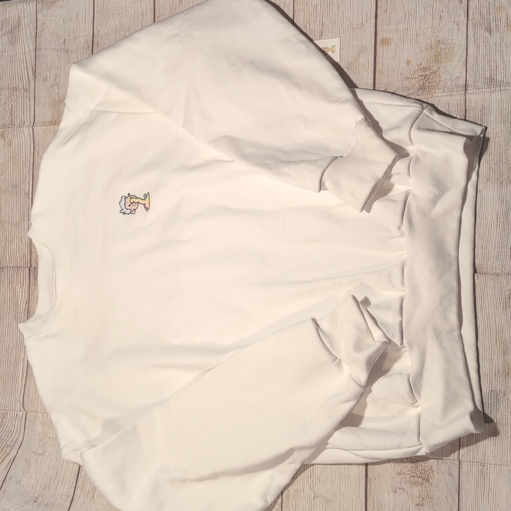 Great Doodles Mascot Men's White Crewneck Sweatshirt Size M